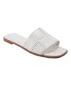 Bandolino Vanelli 3 Womens Checkered Open Toe Slide Sandals In Cream - Faux Leather Pu