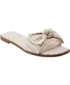 Bandolino Women's Violeta Bow Flat Slide Sandals In Light Natural Stripe