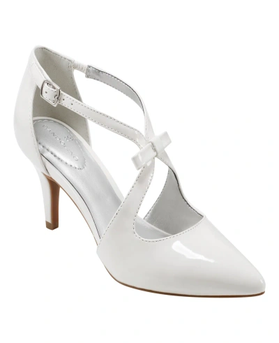 Bandolino Women's Zeffer Detail Dress Pumps In Cream Patent - Faux Patent Leather