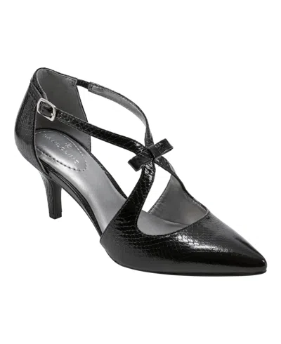 BANDOLINO WOMEN'S ZEFFER STRAPPY BOW KITTEN HEEL PUMPS