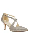 Bandolino Zeffer Womens Bow Metallic Pumps In Gray