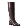 Bandolino Womens Dennie Wide Calf Block Heel Riding Boots In Brown