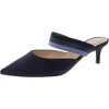 Bandolino Womens Faux Suede Striped Slide In Blue