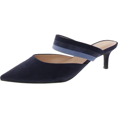 Bandolino Womens Faux Suede Striped Slide In Blue