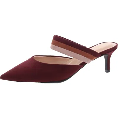 Bandolino Womens Faux Suede Striped Slide In Purple