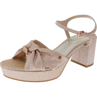 Bandolino Womens Glitter Faux Leather Block Heels In Brown