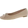 Bandolino Womens Laser Cut Faux Leather Ballet Flats In Beige