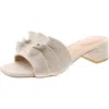 Bandolino Womens Woven Ruffled Slide Sandals In Light Natural 110