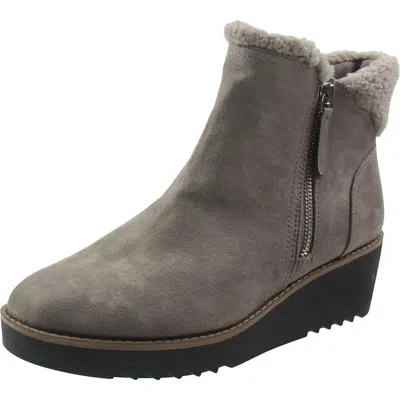 Bandolino Womens Zipper Wedge Boots In Grey