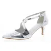 Bandolino Zeffer Womens Slip On Pointed Toe Ankle Strap In Silver