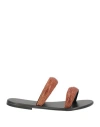 Bandoni Woman Sandals Bronze Size 8 Textile Fibers In Yellow