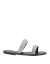 Bandoni Woman Sandals Silver Size 8 Textile Fibers