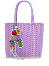 Bangkok Basket Small Woven Tote Bag In Purple