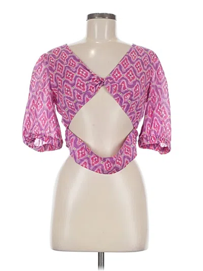 Pre-owned Banjanan 3/4 Sleeve Blouse In Pink