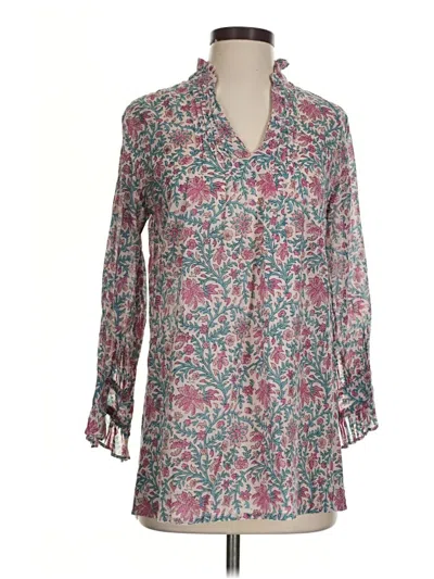 Pre-owned Banjanan 3/4 Sleeve Blouse In Teal