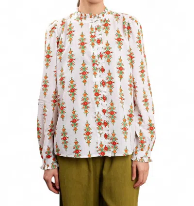 Banjanan Chrissie Top In Kashmir Trail Coconut In White