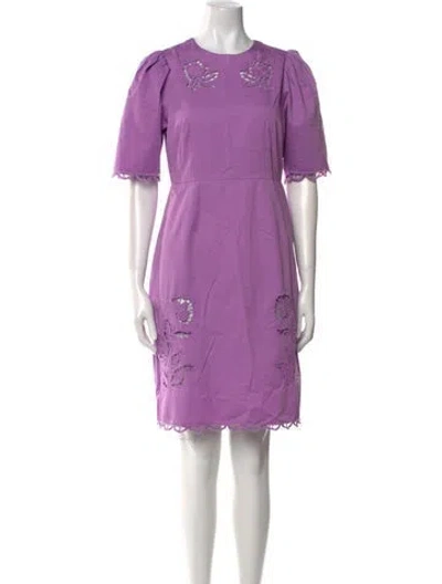 Pre-owned Banjanan Crew Neck Knee-length Dress In Purple