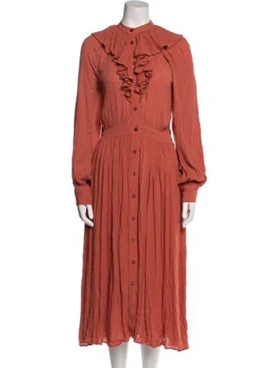 Pre-owned Banjanan Crew Neck Long Dress In Orange