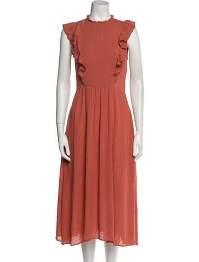 Pre-owned Banjanan Crew Neck Long Dress In Orange