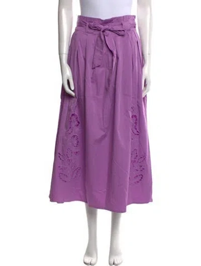 Pre-owned Banjanan Embroidered Accent Long Skirt W/ Tags In Purple