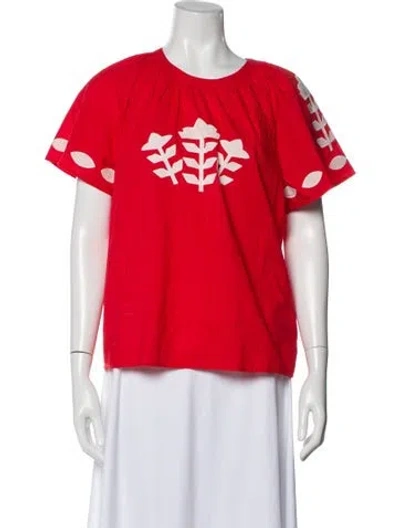 Pre-owned Banjanan Floral Print Crew Neck Blouse In Multi