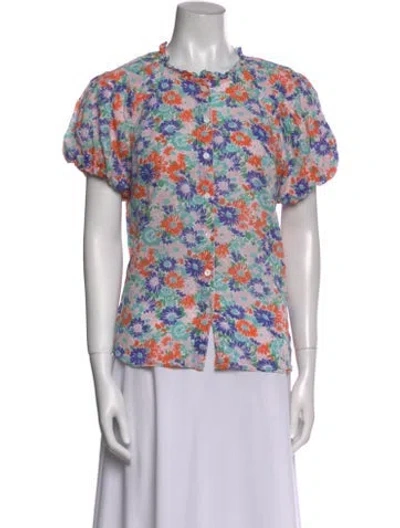 Pre-owned Banjanan Floral Print Crew Neck T-shirt In Pink