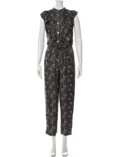 Pre-owned Banjanan Floral Print Jumpsuit In Black
