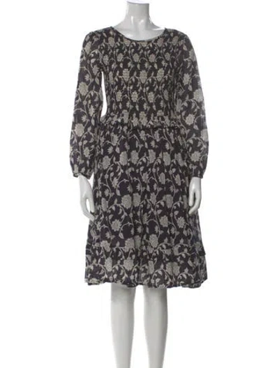 Pre-owned Banjanan Floral Print Knee-length Dress In Black