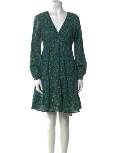Pre-owned Banjanan Floral Print Knee-length Dress In Green