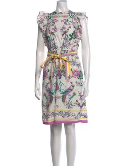 Pre-owned Banjanan Floral Print Knee-length Dress In Multicolor