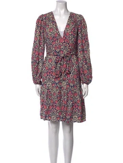 Pre-owned Banjanan Floral Print Knee-length Dress In Pink