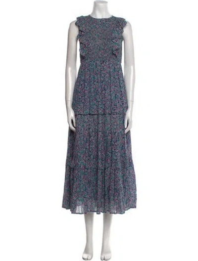 Pre-owned Banjanan Floral Print Long Dress In Multi