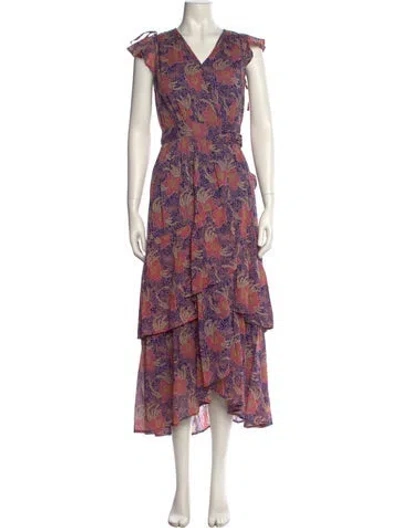 Pre-owned Banjanan Floral Print Long Dress In Multi