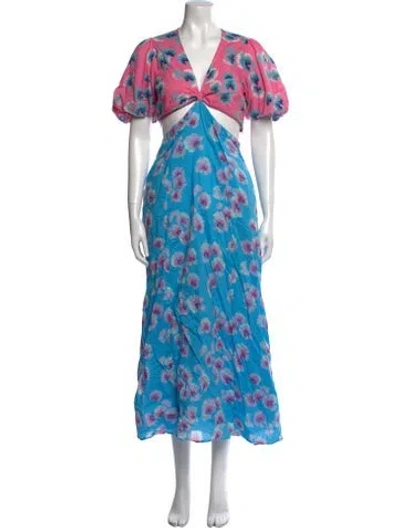 Pre-owned Banjanan Floral Print Long Dress In Multi