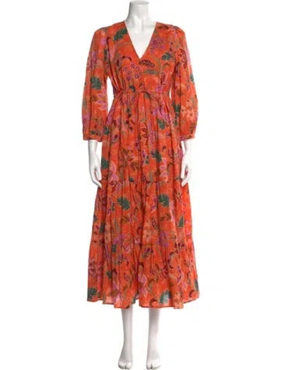 Pre-owned Banjanan Floral Print Long Dress In Multi
