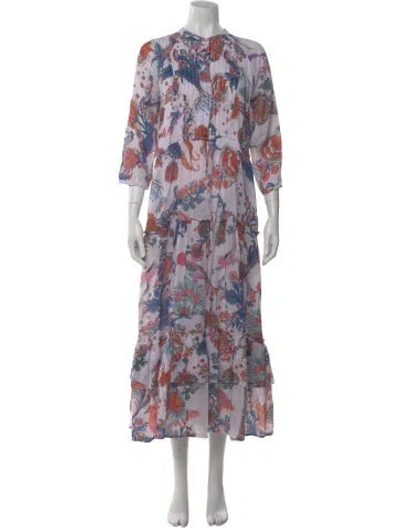 Pre-owned Banjanan Floral Print Long Dress In Multi