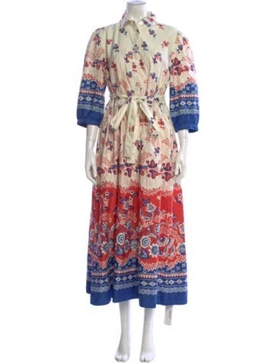 Pre-owned Banjanan Floral Print Long Dress In Multi