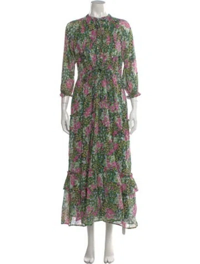 Pre-owned Banjanan Floral Print Long Dress In Multi