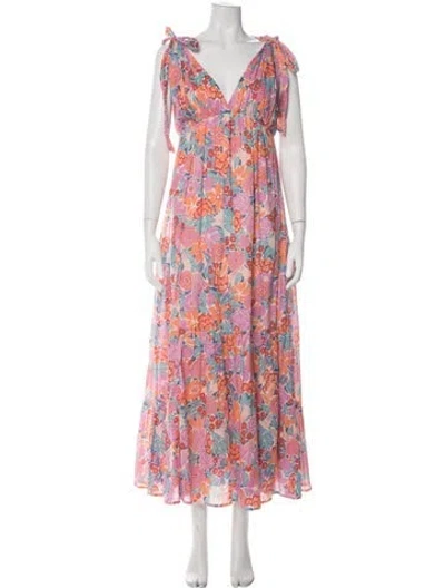 Pre-owned Banjanan Floral Print Long Dress In Multi