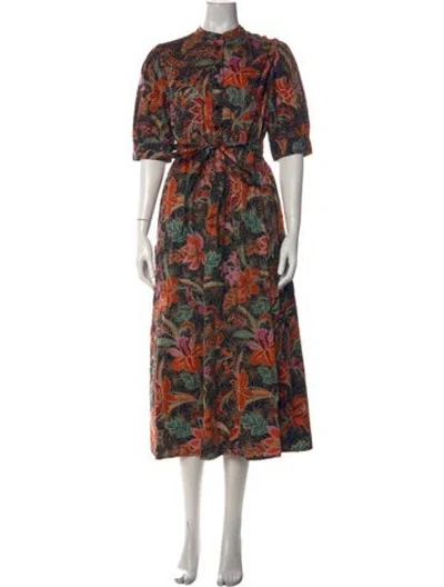 Pre-owned Banjanan Floral Print Long Dress In Multi