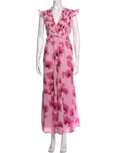 Pre-owned Banjanan Floral Print Long Dress In Multi