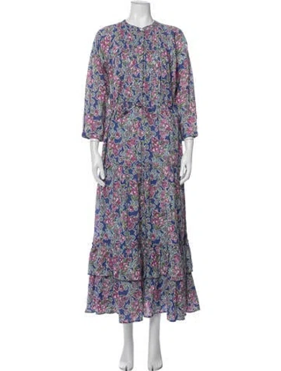 Pre-owned Banjanan Floral Print Long Dress In Multi