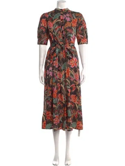 Pre-owned Banjanan Floral Print Long Dress In Multicolor