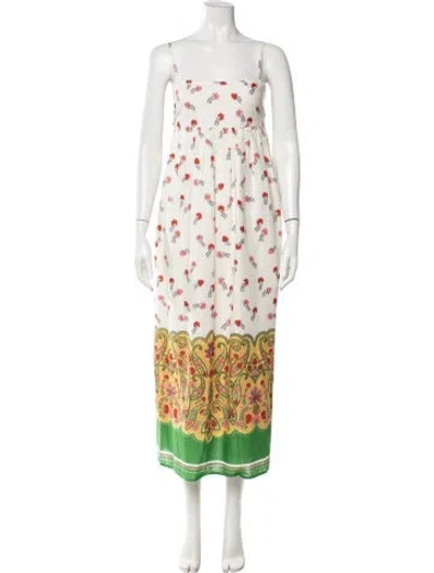 Pre-owned Banjanan Floral Print Long Dress In Neutral
