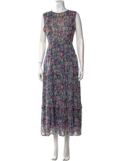 Pre-owned Banjanan Floral Print Long Dress In Neutrals
