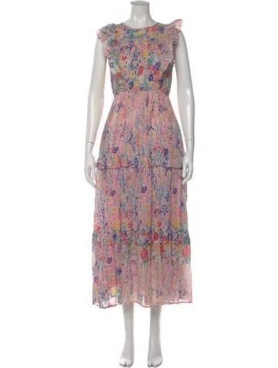 Pre-owned Banjanan Floral Print Long Dress In Neutrals