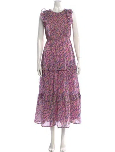 Pre-owned Banjanan Floral Print Long Dress In Pink