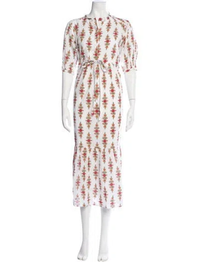 Pre-owned Banjanan Floral Print Long Dress In Pink