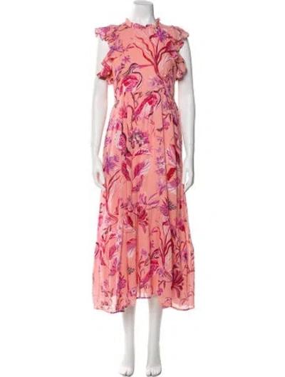 Pre-owned Banjanan Floral Print Long Dress In Pink