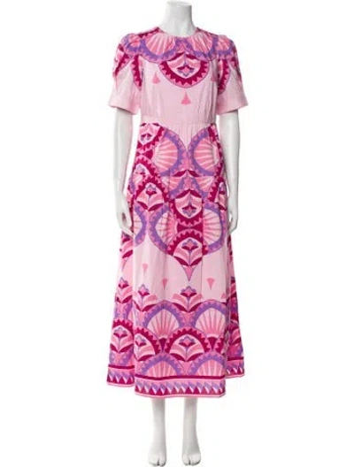 Pre-owned Banjanan Floral Print Long Dress In Pink